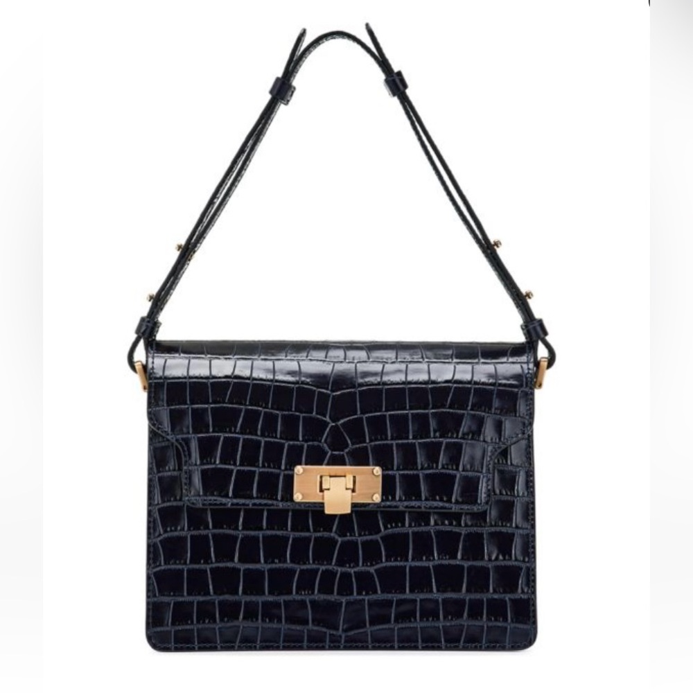 Marge Sherwood Vintage Croc Embossed Leather Bag